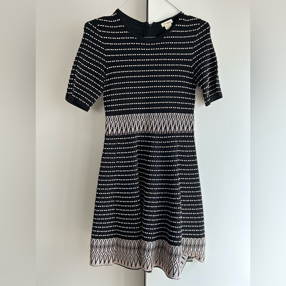 Shoshanna Black and White Striped Dress